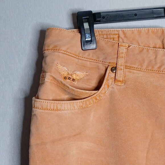 Robin's Jean Pants Mens 36 Apricot Velvet Slim Straight Casual HipHop Streetwear - Picture 6 of 14